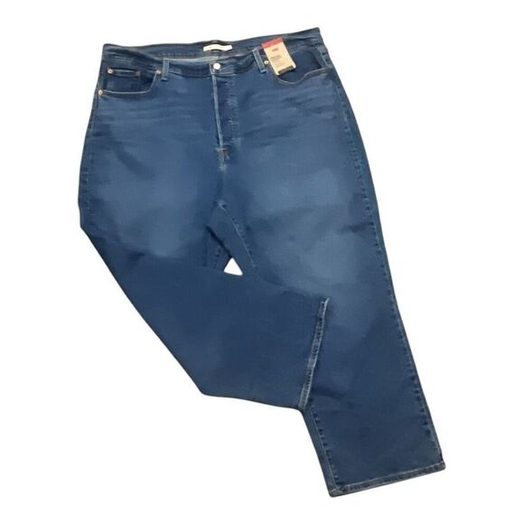 Levi's Ribcage Straight Ankle Jeans Women 22W Blue Super High Rise Button Fly - Picture 1 of 12